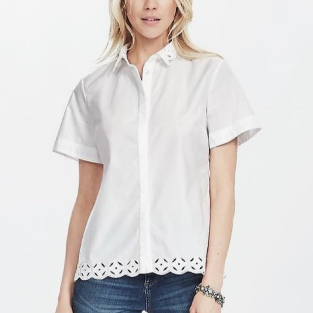 Banana Republic White Button Down